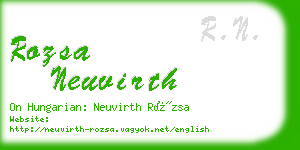 rozsa neuvirth business card